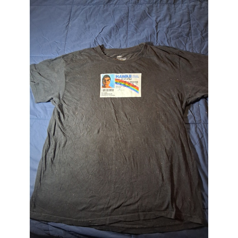 Superbad McLovin Hawaii Drivers License Graphic T-Shirt Mens Large Black